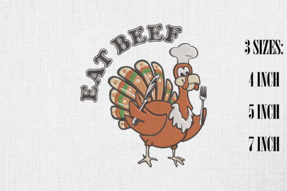 Eat Beef Instead Funny Thanksgiving Embroidery Review