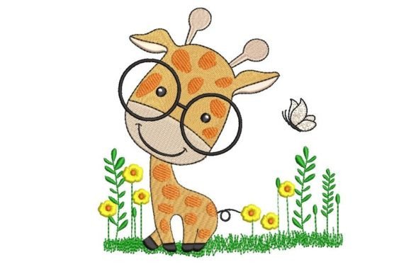 Giraffe Cub: A Heart-Melting Embroidery Design for Personalized Gifts