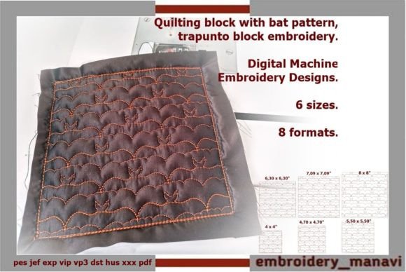 In the Hoop Quilt Block with Bat Pattern Review