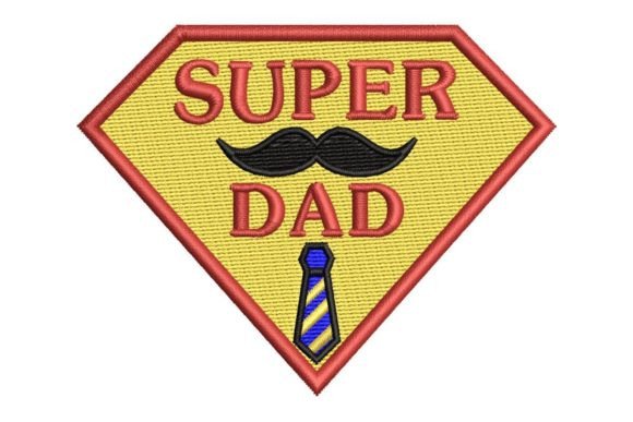 Super Dad with Moustache and Necktie